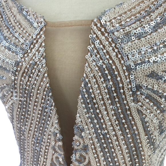 Leona Art Deco Sequin Fit & Flare Dress - Picture 3 of 14